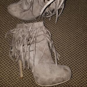 Taupe bootie heels